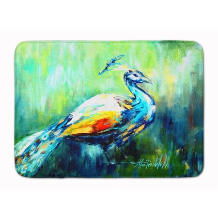 Carolines Treasures Proud Peacock Green Machine Washable Memory Foam Mat MW1160RUG